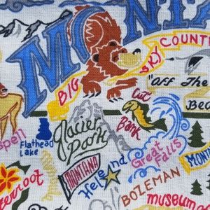 💗 'Montana' Hand Dish Towel ~ Geography